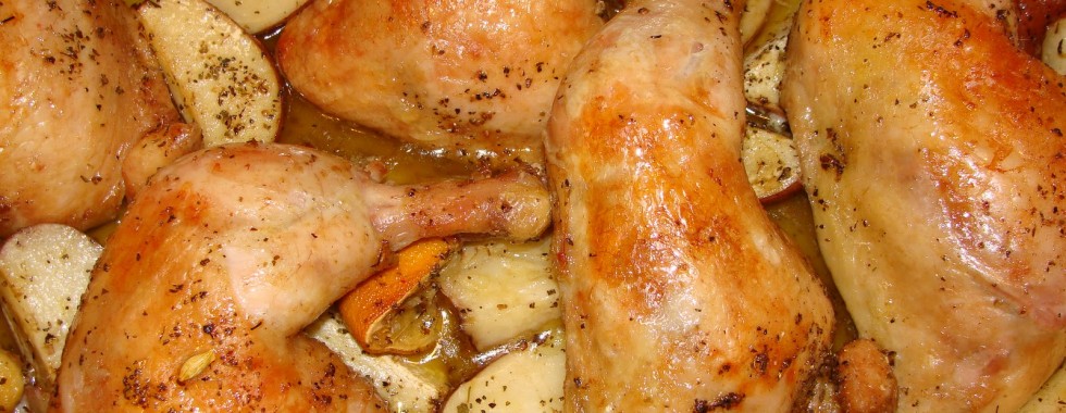 Greel roasted chicken and potatoes recipe